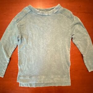 Pilcro Anthropologie XS sweatshirt tunic teal cotton‎ terry faded